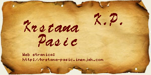 Krstana Pašić vizit kartica